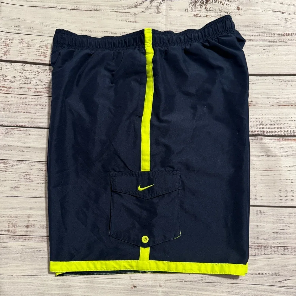Vintage 00s Nike Swim‎ Trunks Hybrid Shorts Blue and Green Men's Size XXL